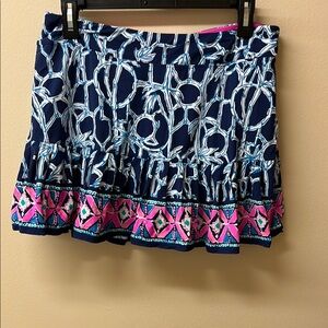 Lilly Pulitzer Blue and Pink Bubble Mini Skirt